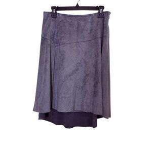 H by Halston Women’s Charcoal Gray Microsuede A-Line Skirt sz 6